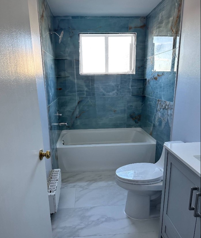 Bathroom tile detail work